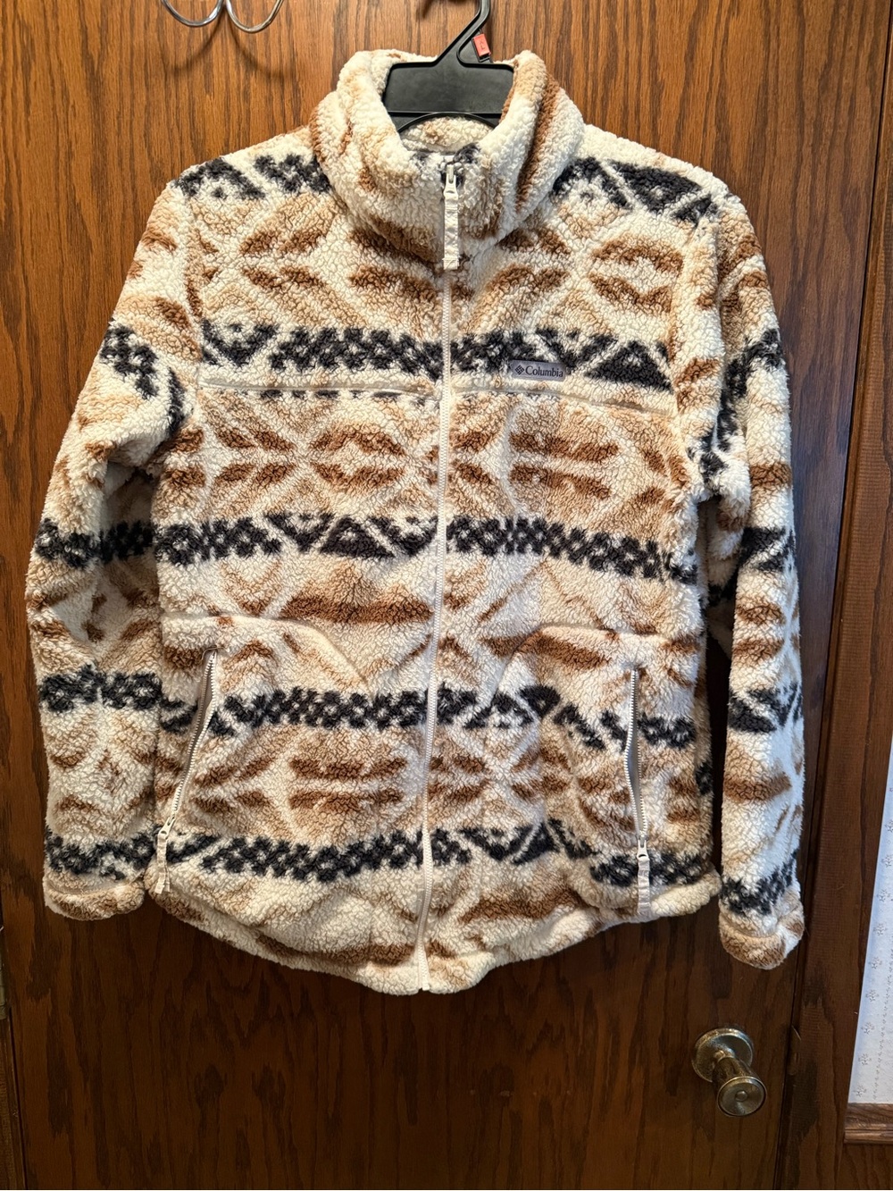 Columbia Women's Cream & Brown Aztec Fleece Jacket
